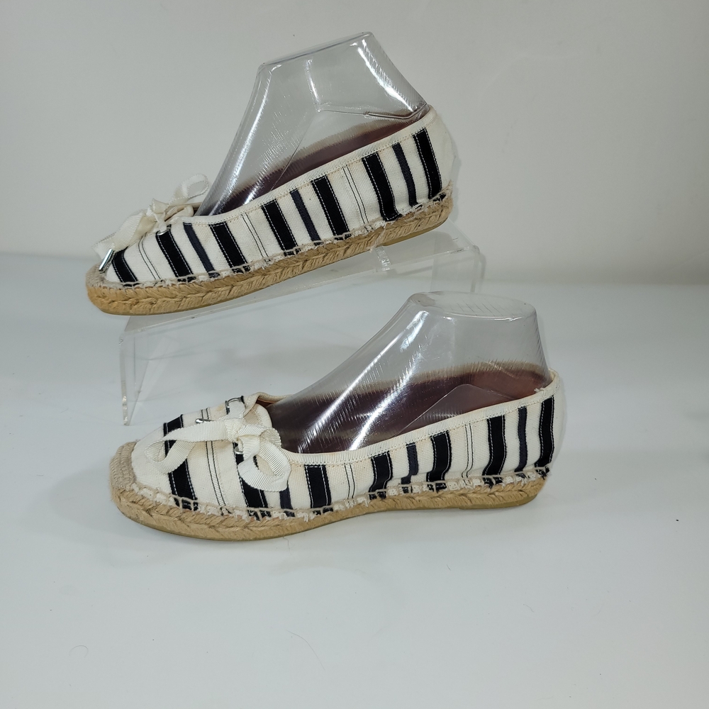 Prada Black Sandals Marc Jacobs Striped Espadrilles Slip On Loafers Size 37 - Picture 7 of 10
